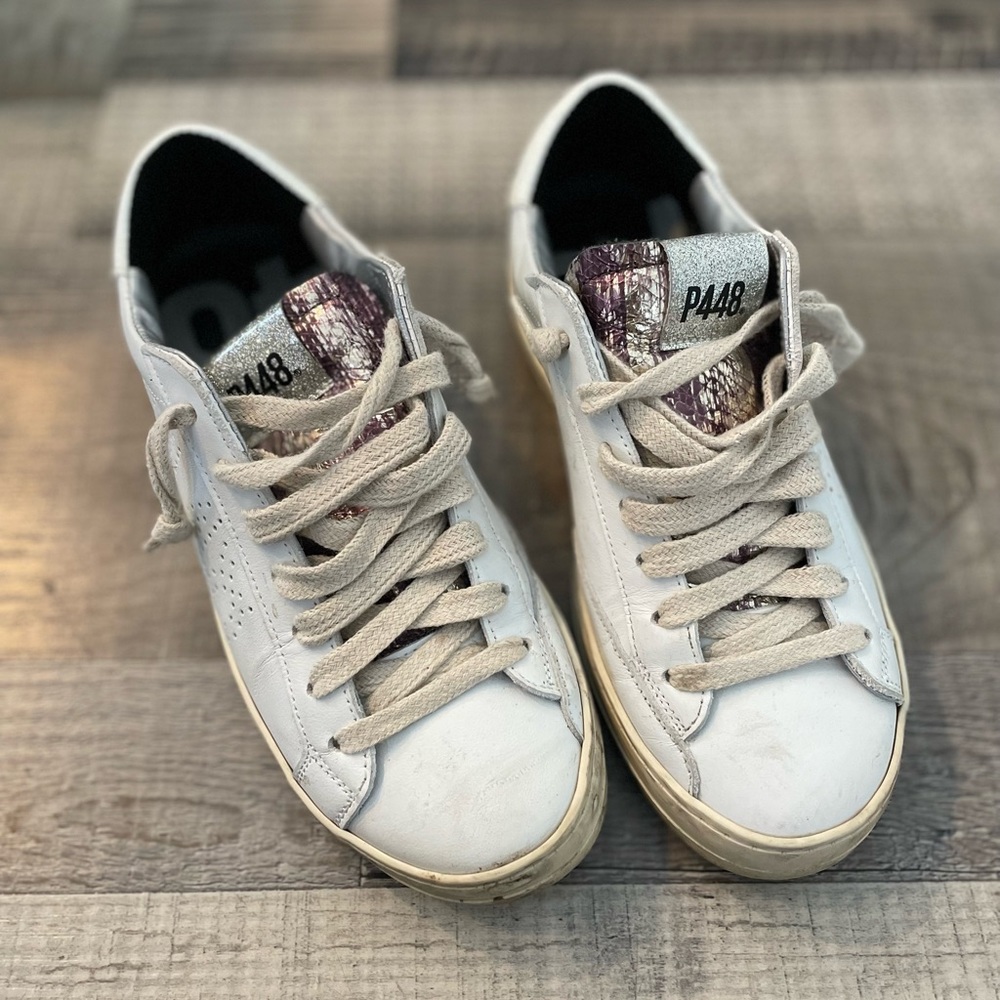 P448 white sneakers